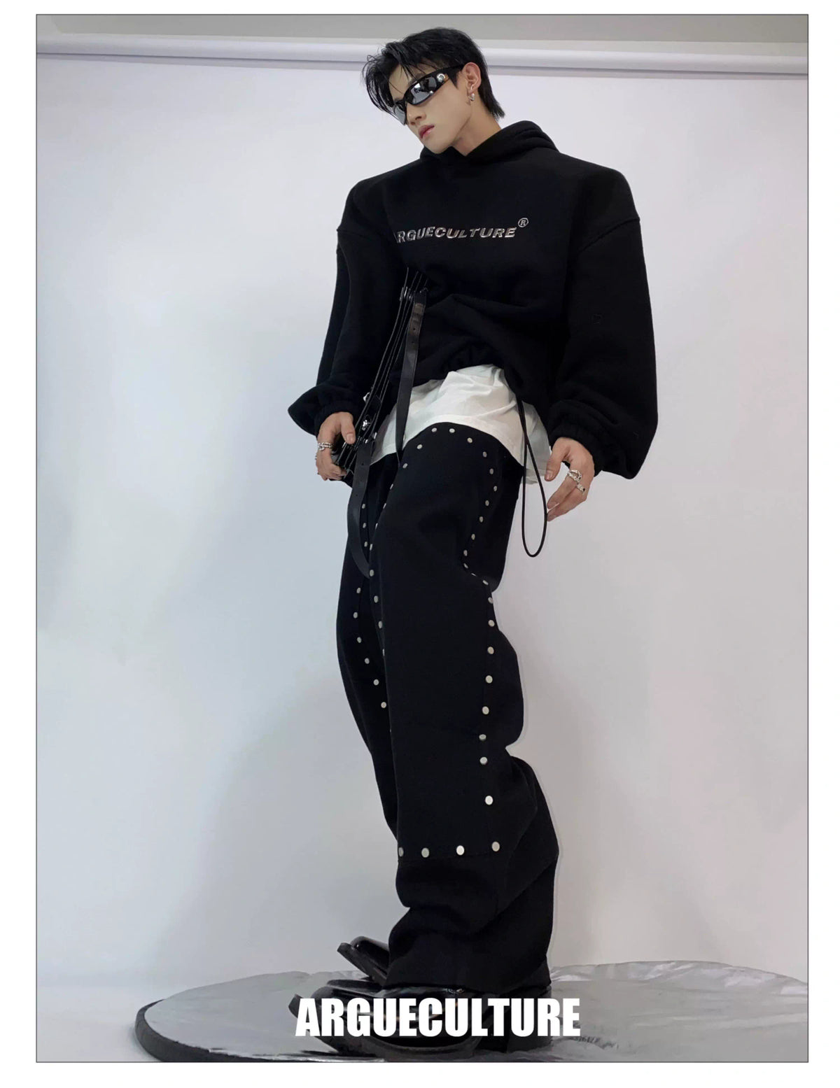 Metal Logo Fleece Hoodie | Relaxed Unisex Streetwear - description image 3
