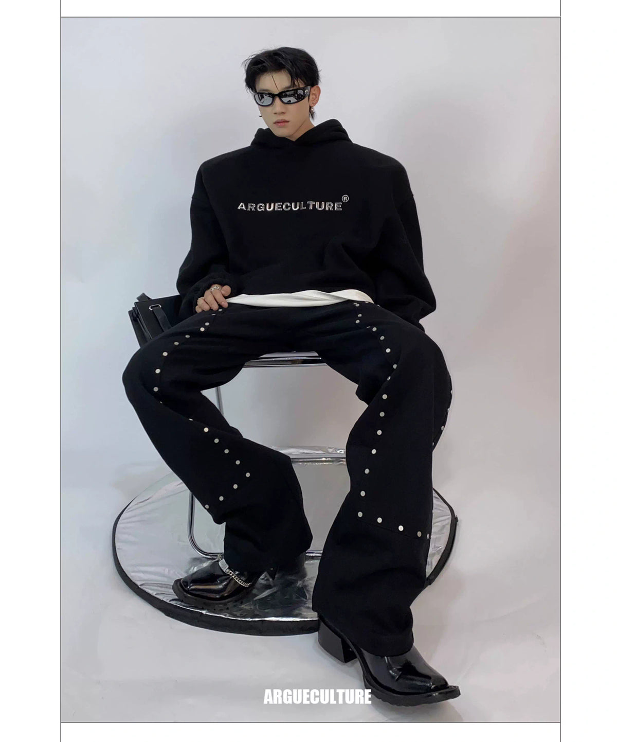 Metal Logo Fleece Hoodie | Relaxed Unisex Streetwear - description image 6