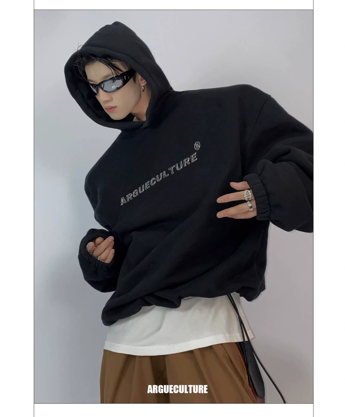 Metal Logo Fleece Hoodie | Relaxed Unisex Streetwear - description image 10