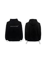 Metal Logo Fleece Hoodie | Relaxed Unisex Streetwear - Black