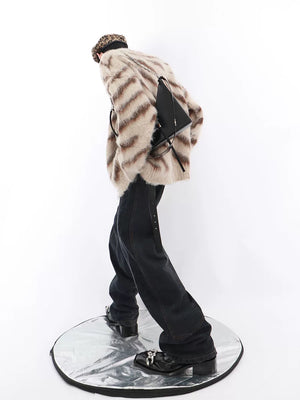 Colorblock Zebra Knit Sweater | Relaxed Crewneck - main image 4
