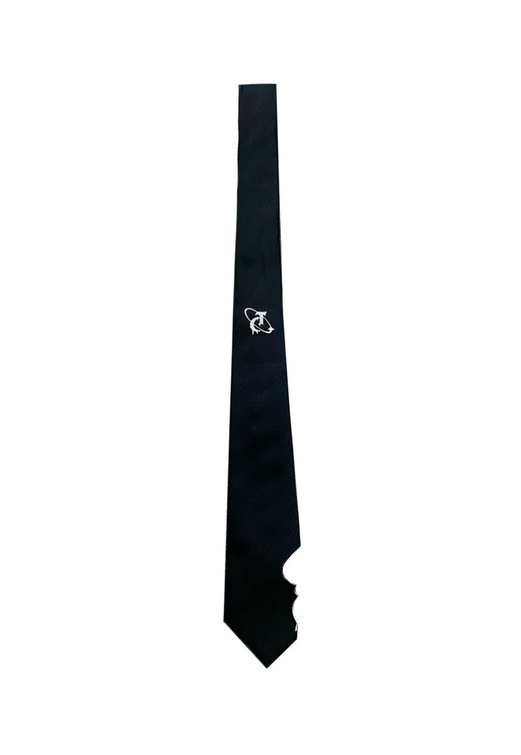 7cm Solid Metal Logo Tie | 146cm Polyester Necktie - Original Premium