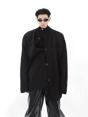 Relaxed Cotton-Wool Knit Cardigan | Button Front - main image 2