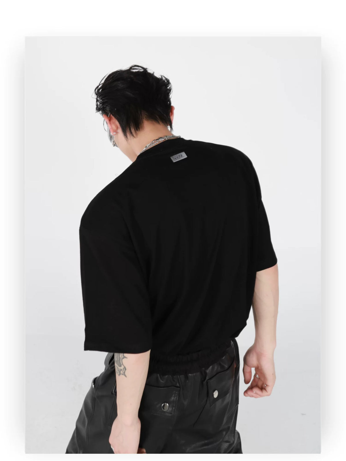 Oversized Cotton T-Shirt with Dimensional Letter Print - description image 7