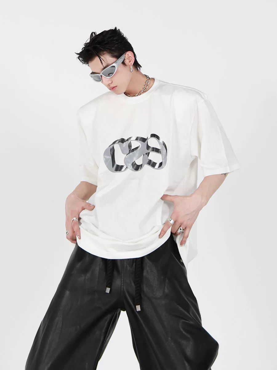 Oversized Cotton T-Shirt with Dimensional Letter Print - main image 3