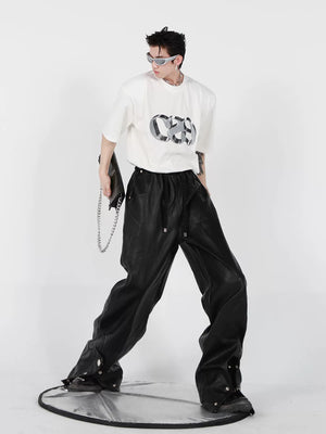 Oversized Cotton T-Shirt with Dimensional Letter Print - main image 5