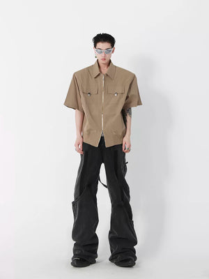 Cropped Zip Polo Jacket in Polyester | Unisex - main image 5