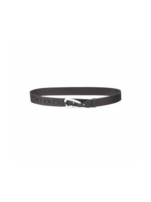 Black Geometric Hook-Fastening PU Belt | 4cm Wide - main image 5