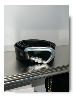 Black Geometric Hook-Fastening PU Belt | 4cm Wide - Black
