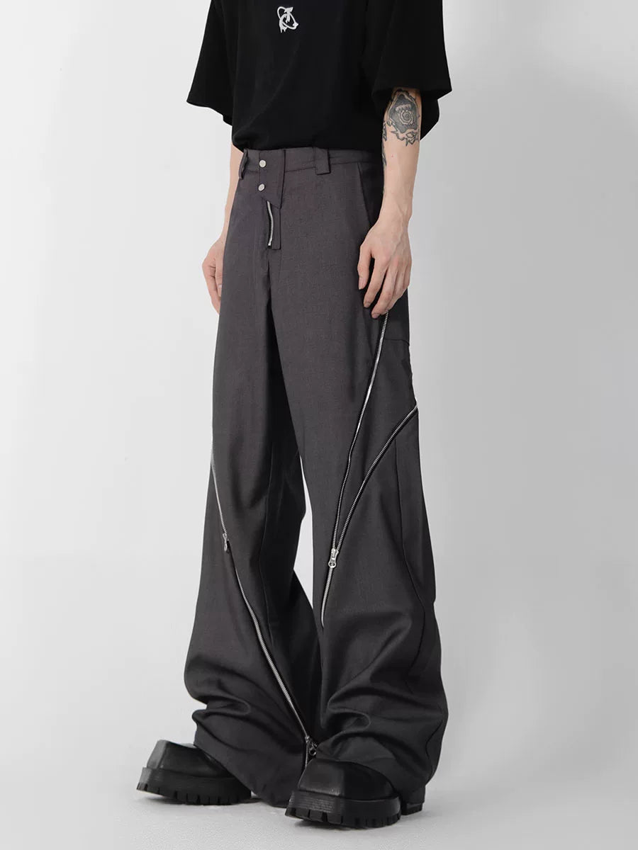 Structured Cotton-Modal Trousers | Dark Gray or Black - main image 2