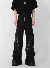 Structured Cotton-Modal Trousers | Dark Gray or Black - Black