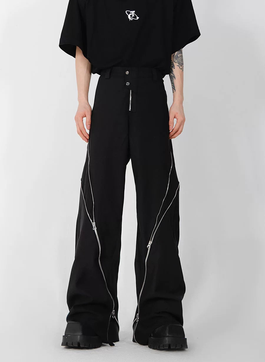 Structured Cotton-Modal Trousers | Dark Gray or Black - Black