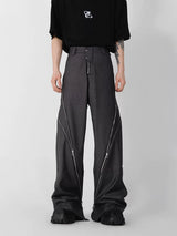 Structured Cotton-Modal Trousers | Dark Gray or Black - Dark gray