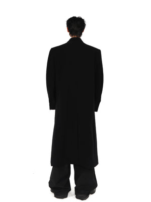 Wool-Blend Longline Coat with Metal Airplane Closures - main image 5