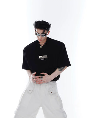 Relaxed 100% Cotton T-Shirt with Metal-Clasp Print - main image 2