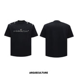 Cropped 3D Print Short-Sleeve Tee | Unisex Streetwear - Black Top