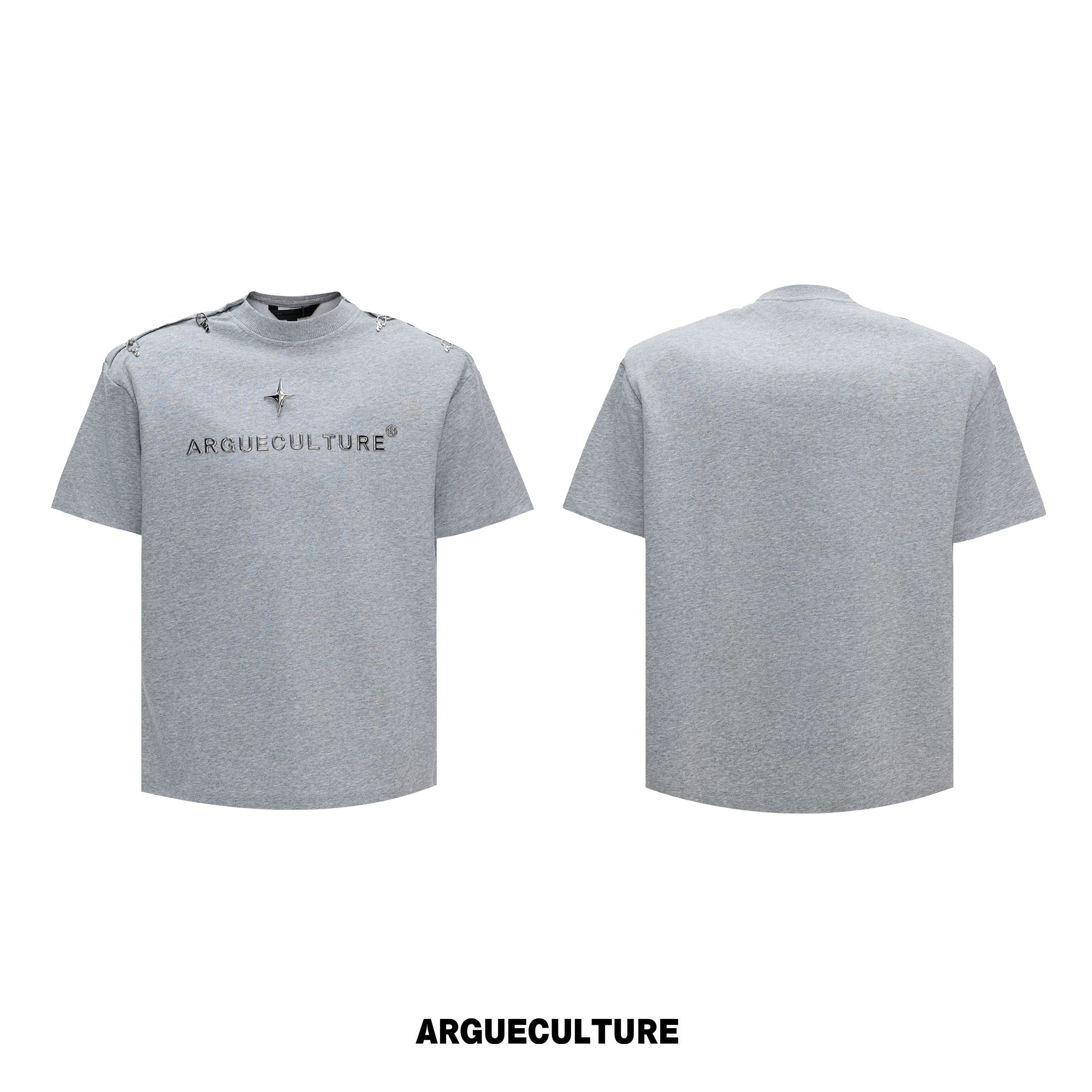 Cropped 3D Print Short-Sleeve Tee | Unisex Streetwear - Gray Top