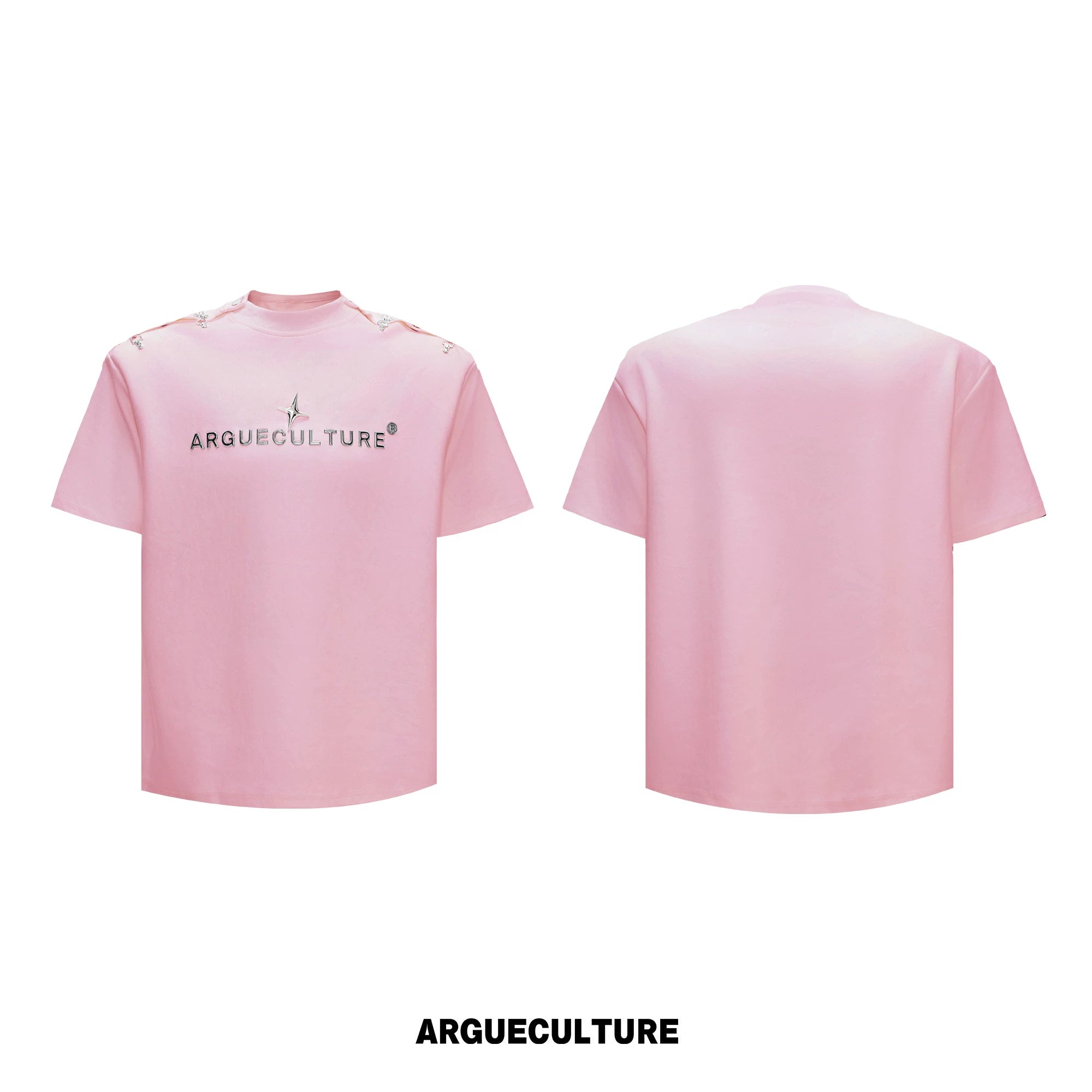 Cropped 3D Print Short-Sleeve Tee | Unisex Streetwear - Pale Pink Top