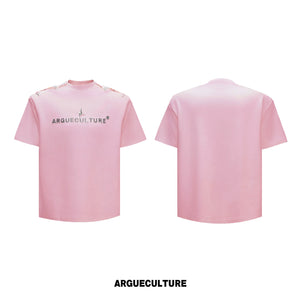 Cropped 3D Print Short-Sleeve Tee | Unisex Streetwear - Pale Pink Top