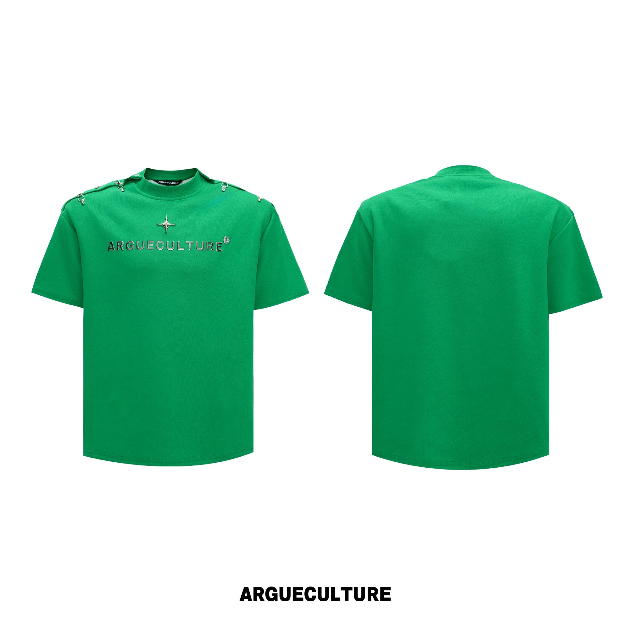Cropped 3D Print Short-Sleeve Tee | Unisex Streetwear - Dark Green Top