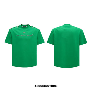 Cropped 3D Print Short-Sleeve Tee | Unisex Streetwear - Dark Green Top