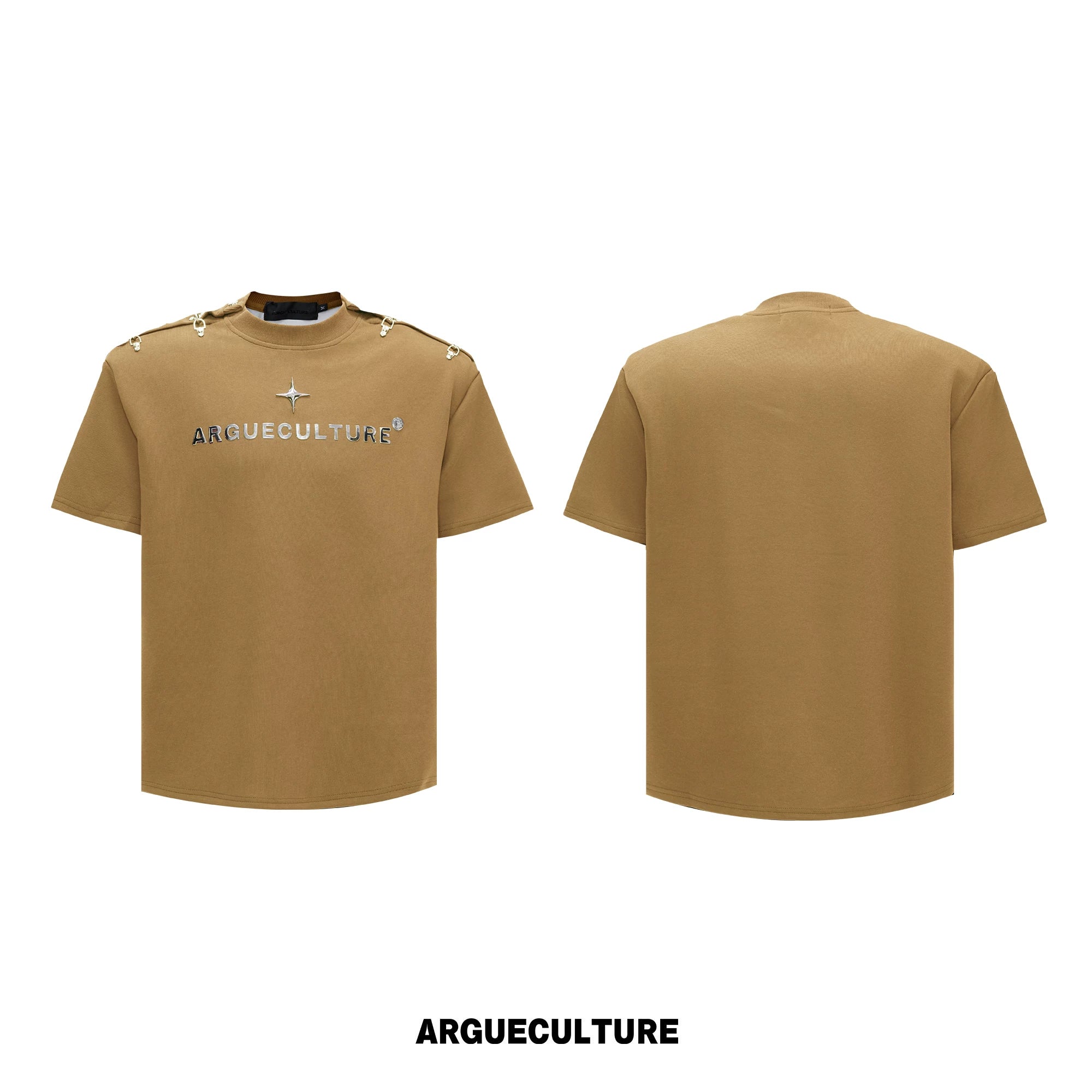 Cropped 3D Print Short-Sleeve Tee | Unisex Streetwear - Brown Top