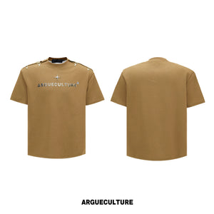 Cropped 3D Print Short-Sleeve Tee | Unisex Streetwear - Brown Top