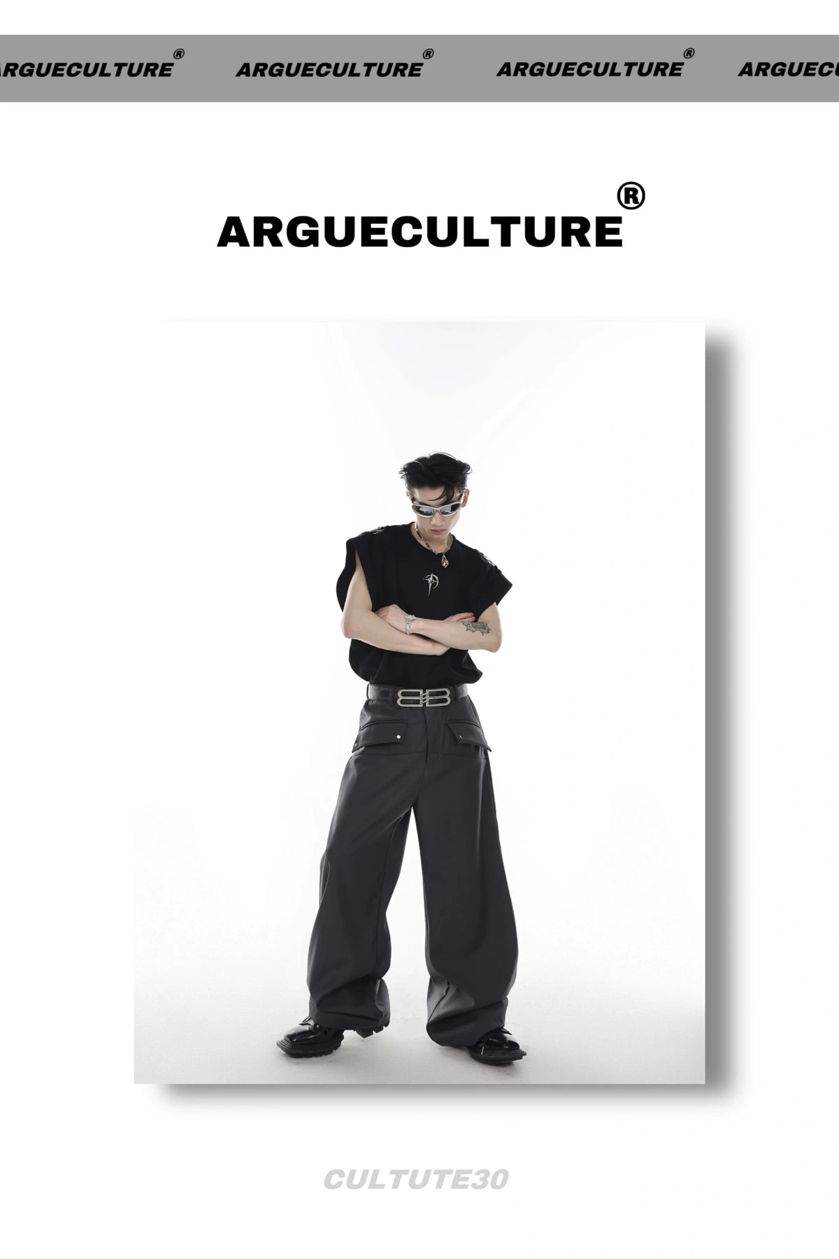 Deconstructed Relaxed Tank Top with Cutout Details - description image 1