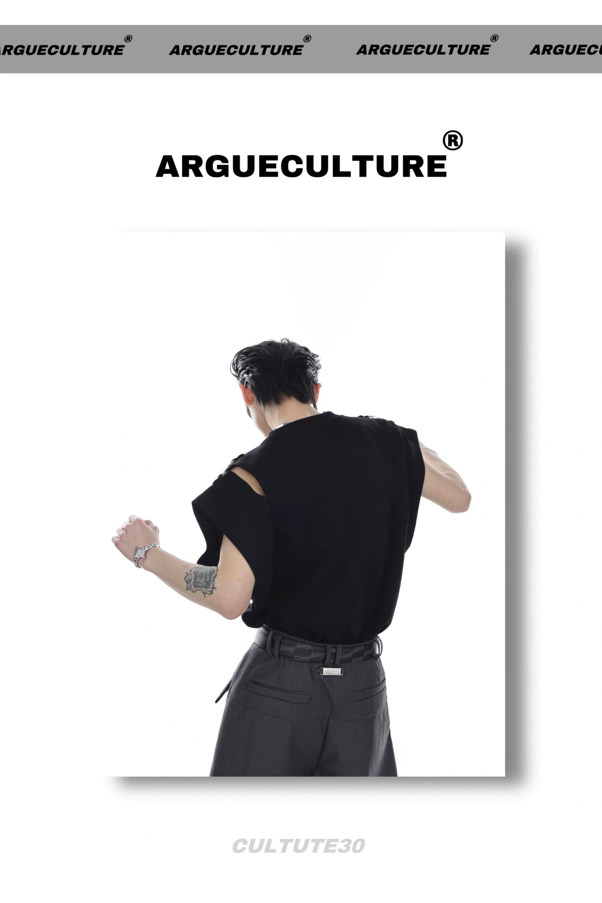 Deconstructed Relaxed Tank Top with Cutout Details - description image 4