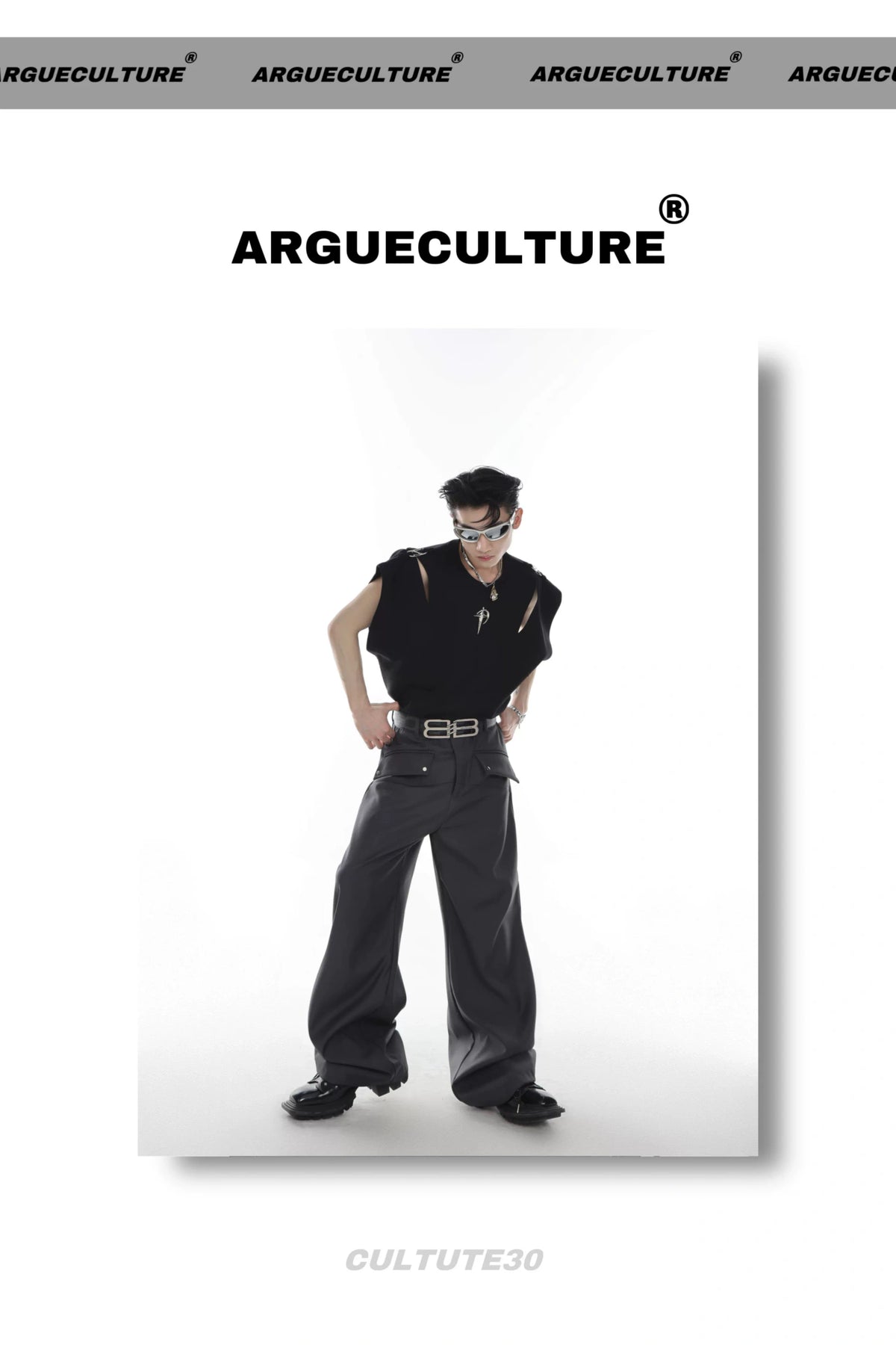 Deconstructed Relaxed Tank Top with Cutout Details - description image 5