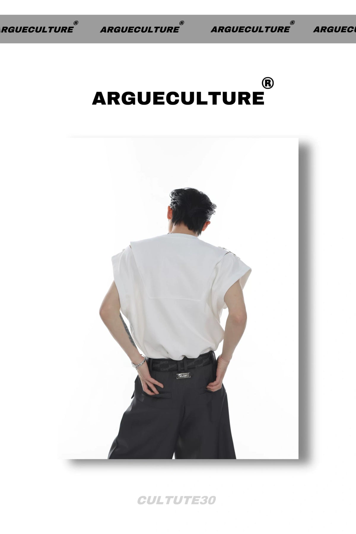 Deconstructed Relaxed Tank Top with Cutout Details - description image 19