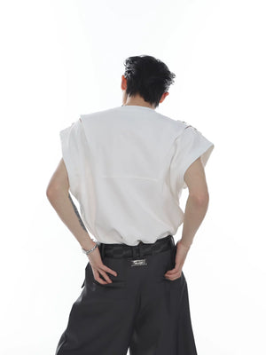 Deconstructed Relaxed Tank Top with Cutout Details - main image 4