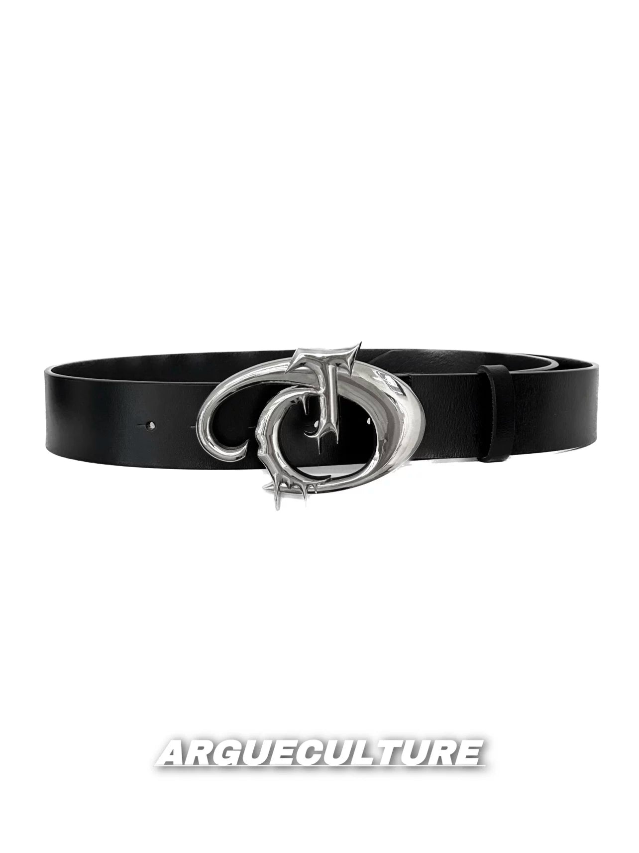 Black Embossed Logo PU Belt for Unisex Streetwear Style - main image 5