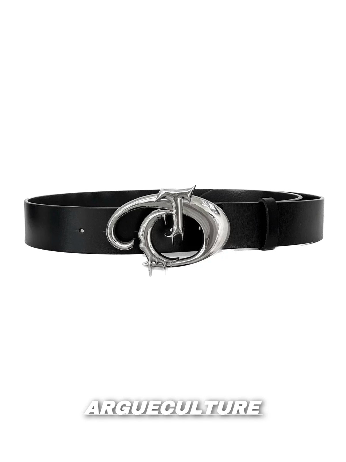 Black Embossed Logo PU Belt for Unisex Streetwear Style - main image 5