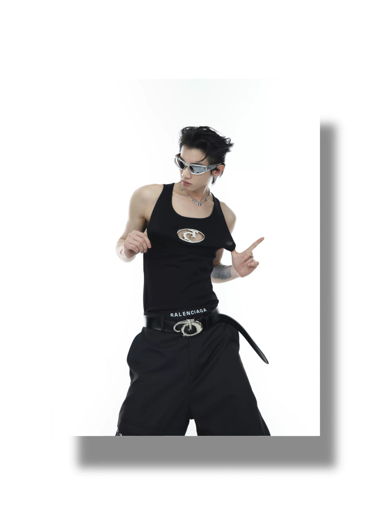 Unisex Openwork Ribbed Tank Top in Cotton Blend - description image 3