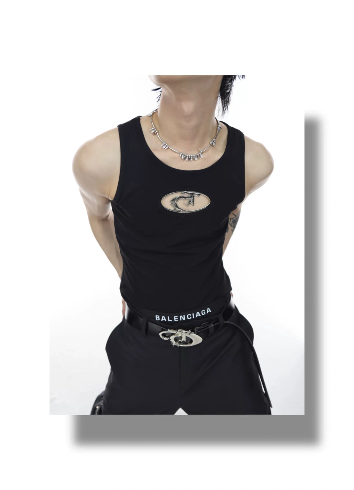 Unisex Openwork Ribbed Tank Top in Cotton Blend - description image 6