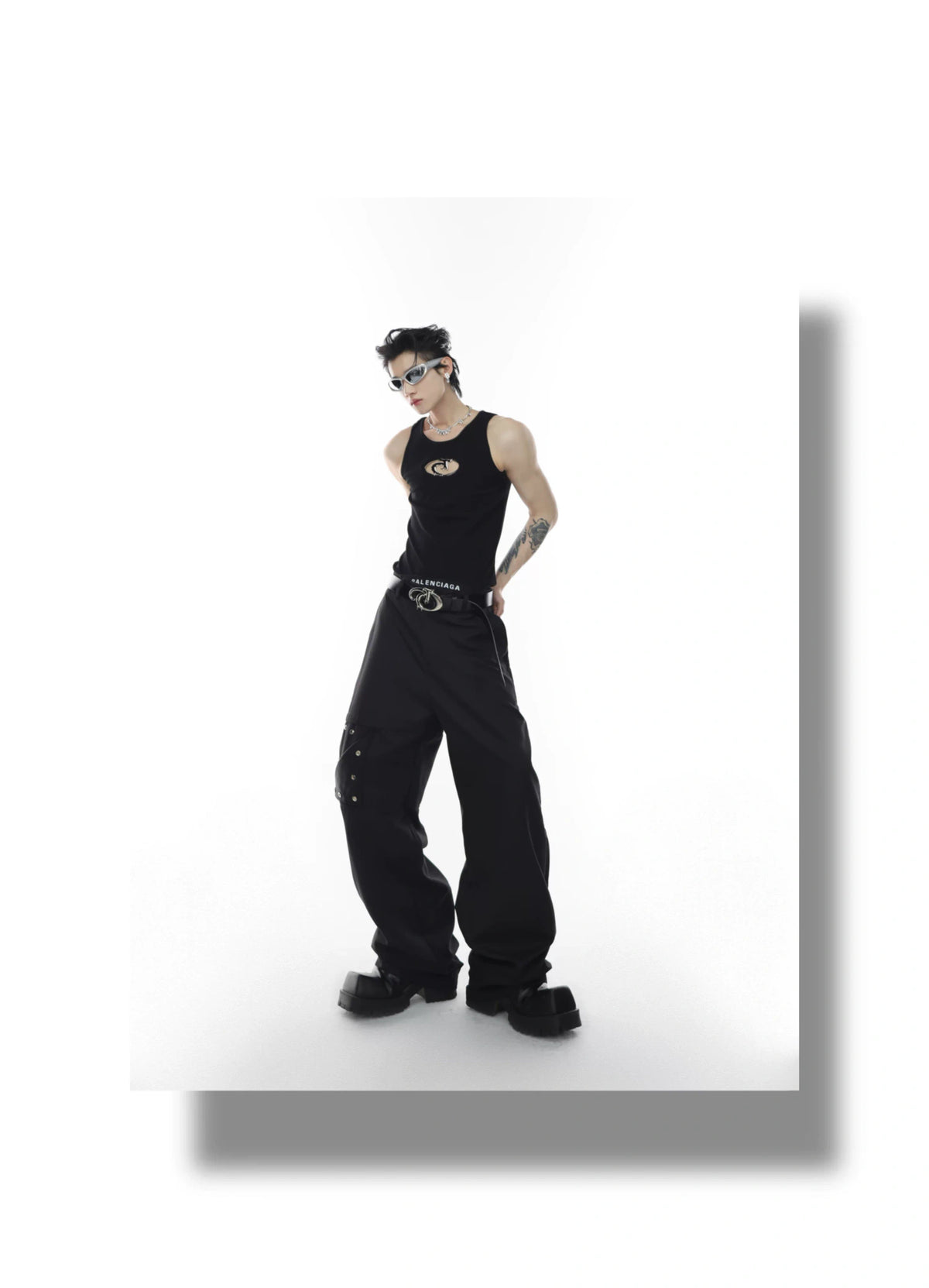 Unisex Openwork Ribbed Tank Top in Cotton Blend - description image 7