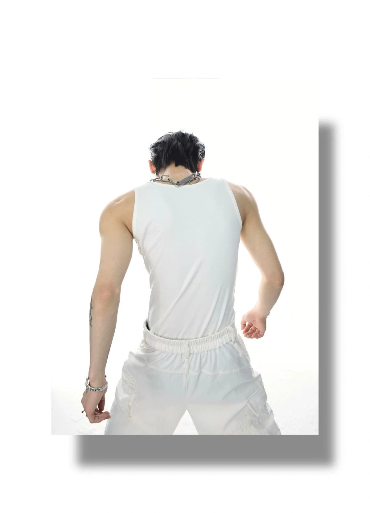 Unisex Openwork Ribbed Tank Top in Cotton Blend - description image 10