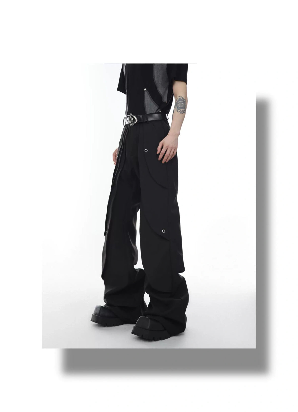 High-Rise Button-Detail Trousers | Punk Tailoring - description image 1