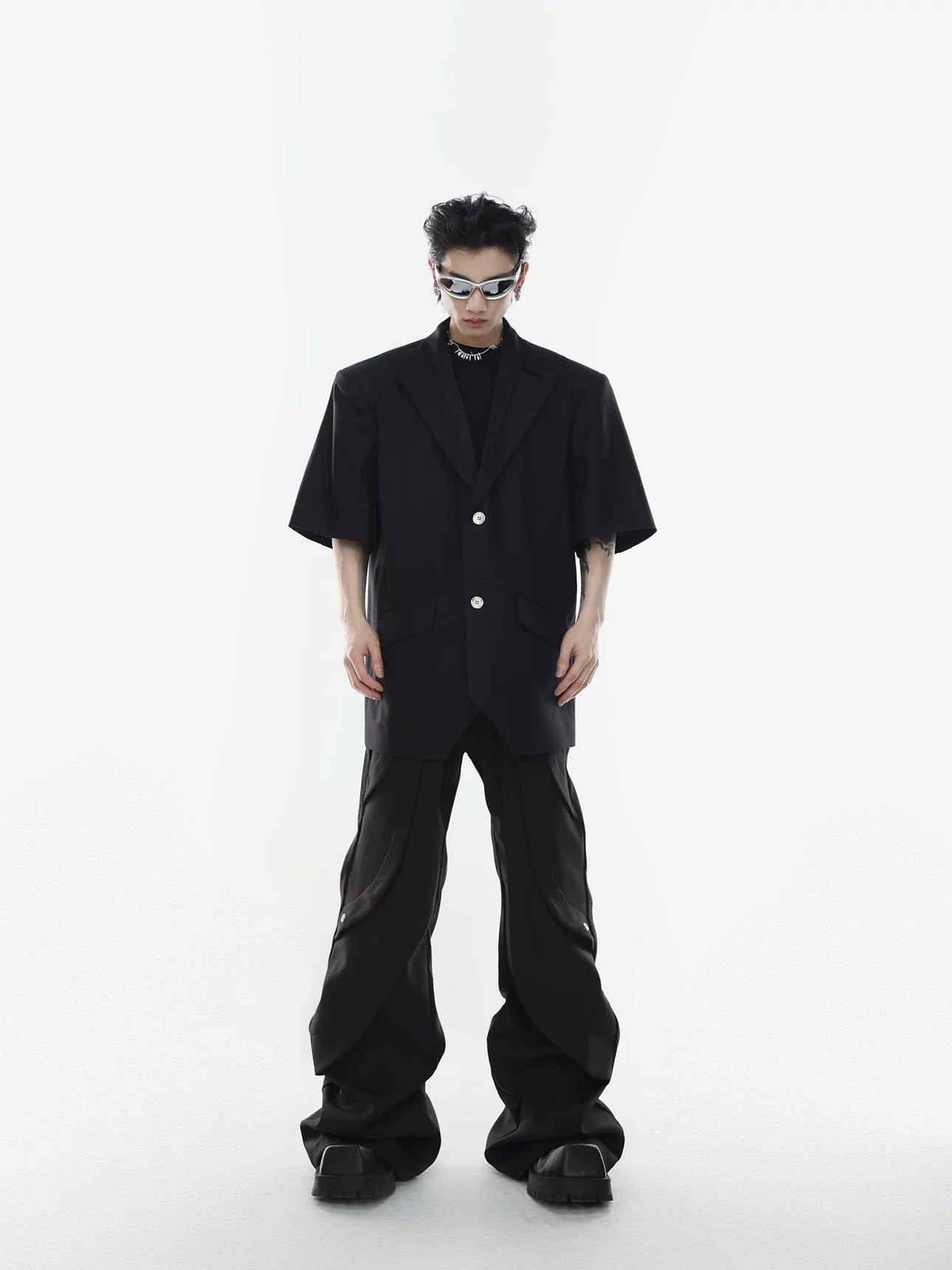 High-Rise Button-Detail Trousers | Punk Tailoring - main image 4