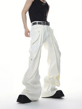 High-Rise Button-Detail Trousers | Punk Tailoring - White