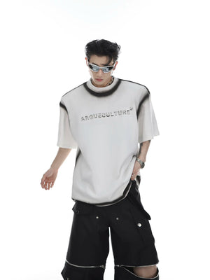 Gradient Metal Print Shoulder T-Shirt | Relaxed Fit - main image 1