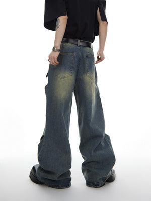 Cutout Washed Cotton Straight-Leg Jeans | G136 - main image 3