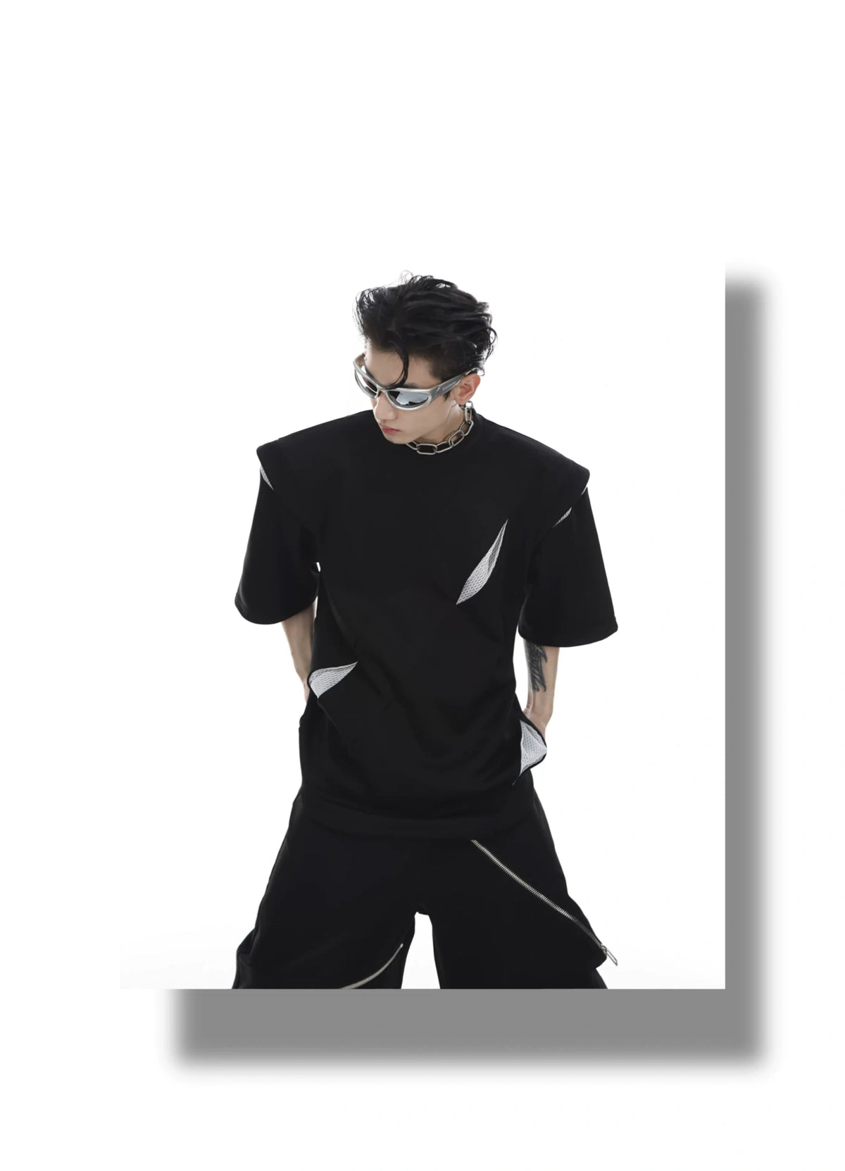 Deconstructed Colorblock Panel T-Shirt | Relaxed Fit - description image 8