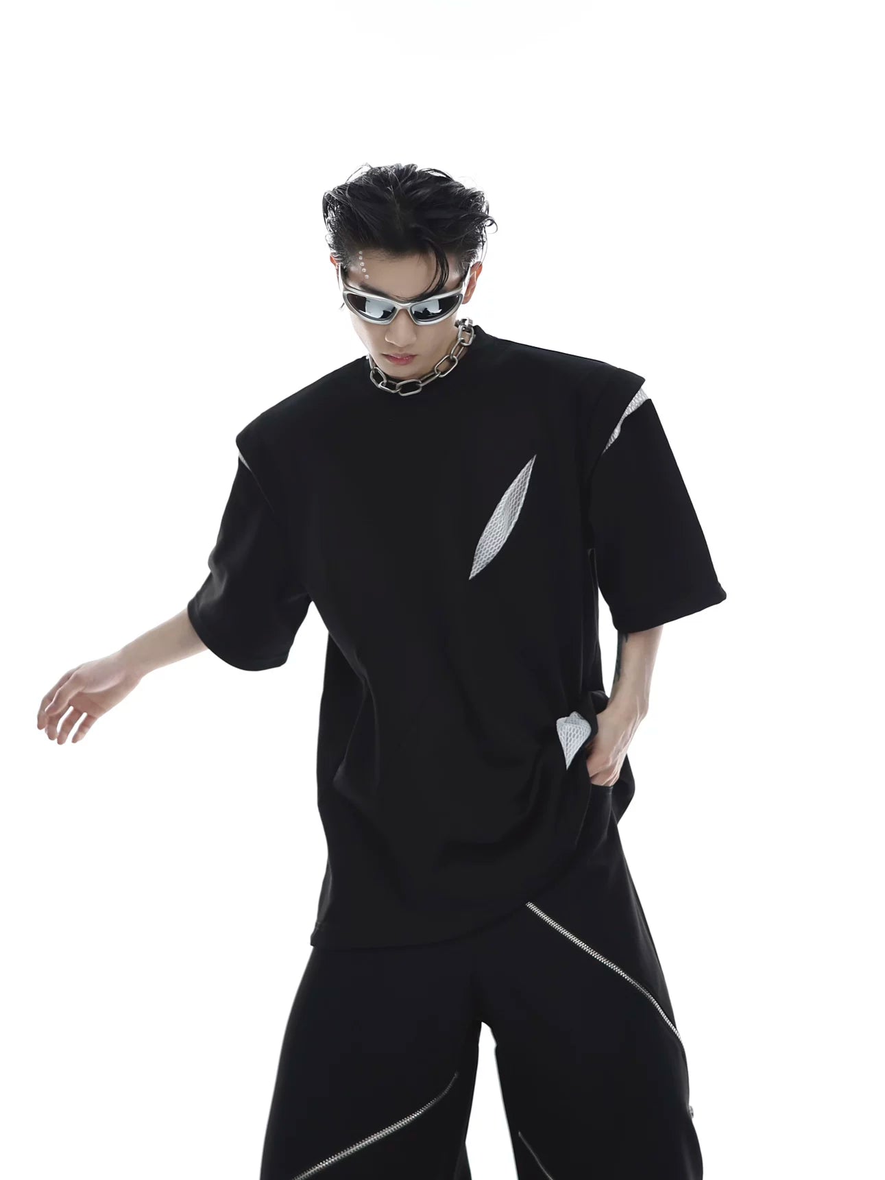 Deconstructed Colorblock Panel T-Shirt | Relaxed Fit - main image 1