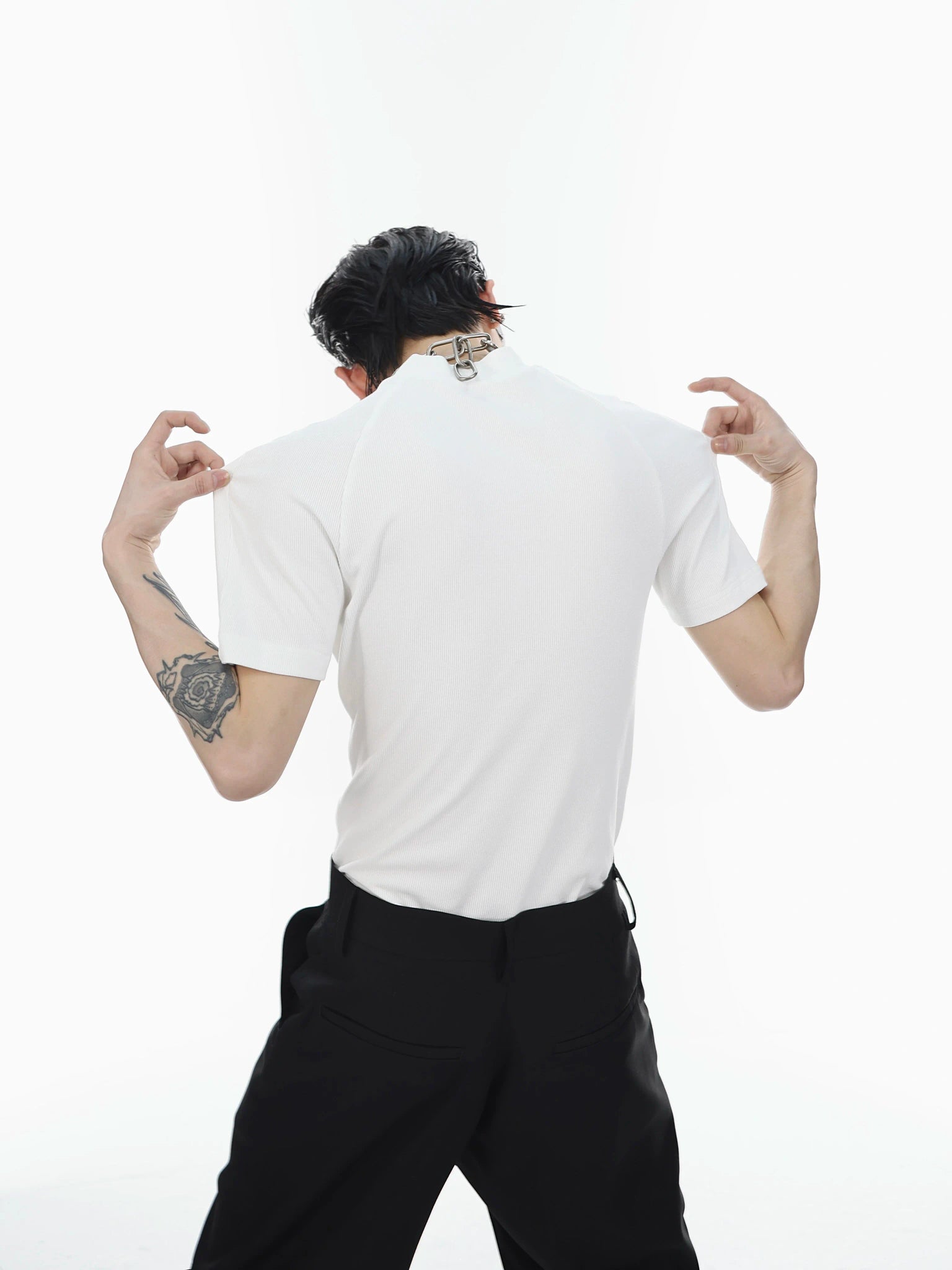 Layered Cotton Cutout T-Shirt | Unisex Streetwear - main image 3
