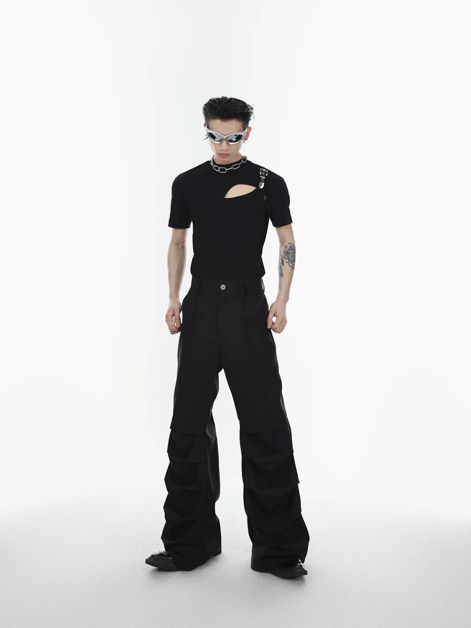 Layered Cotton Cutout T-Shirt | Unisex Streetwear - main image 4