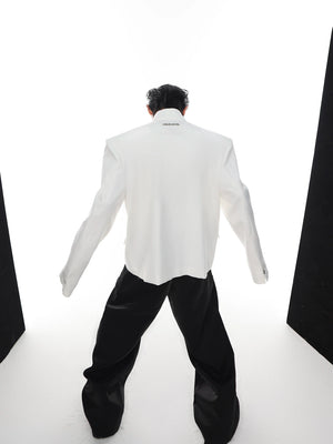 Relaxed Metal-Clasp Stand-Collar Jacket - main image 5