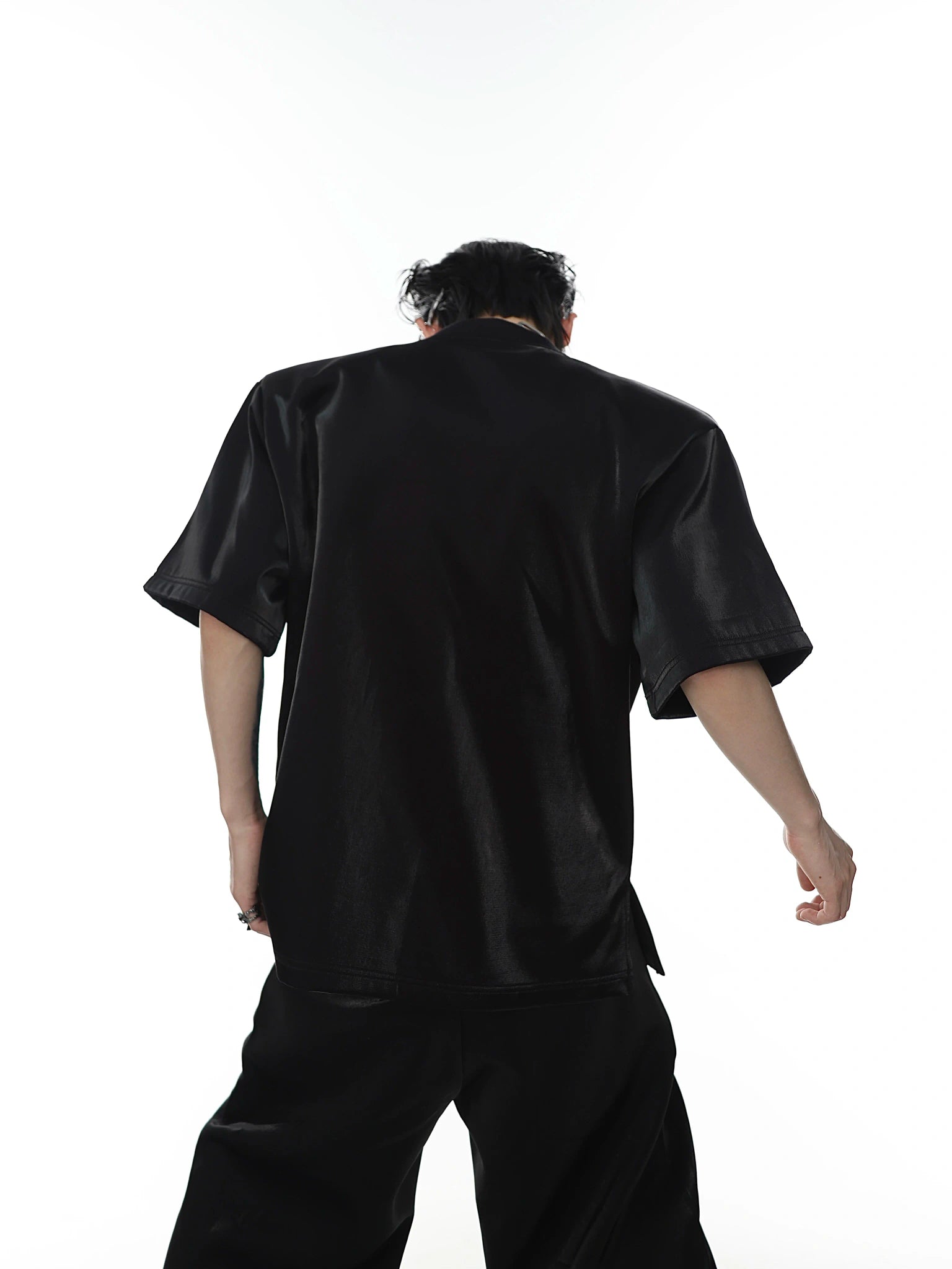 Relaxed Liquid-Finish Shoulder-Button T-Shirt - main image 3