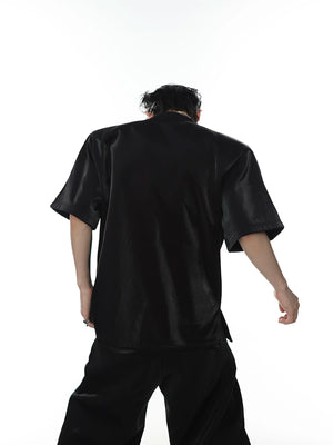 Relaxed Liquid-Finish Shoulder-Button T-Shirt - main image 3